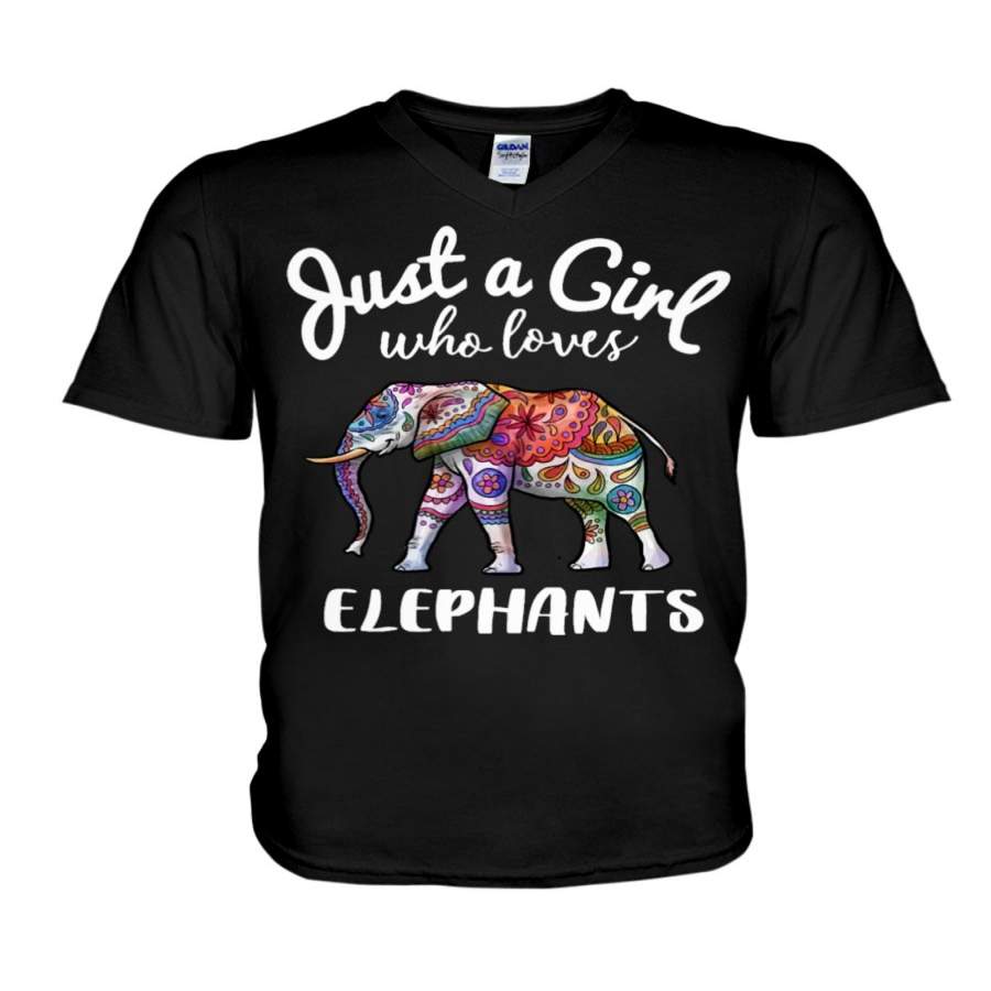 Just A Girl Who Loves Elephant 2020 Trending Guys V-Neck