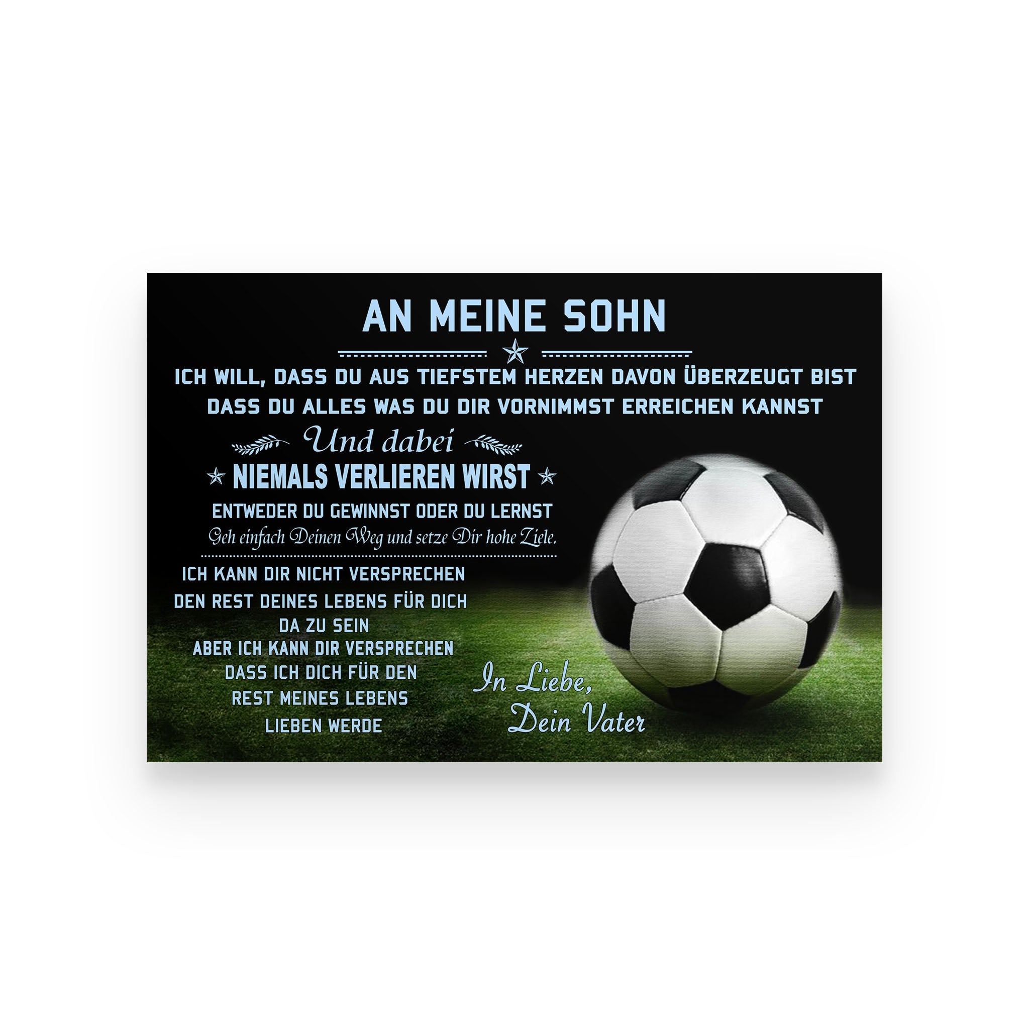 Soccer poster dad to son German vs