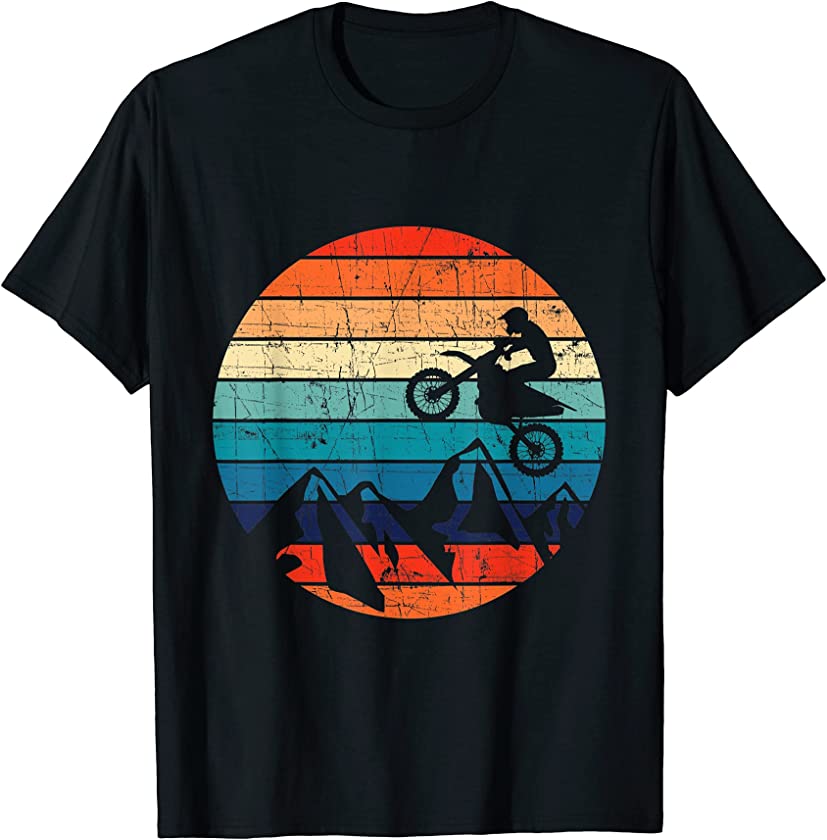 Vintage Motorbike Design Motocross Dirt Bike Rider T-Shirt