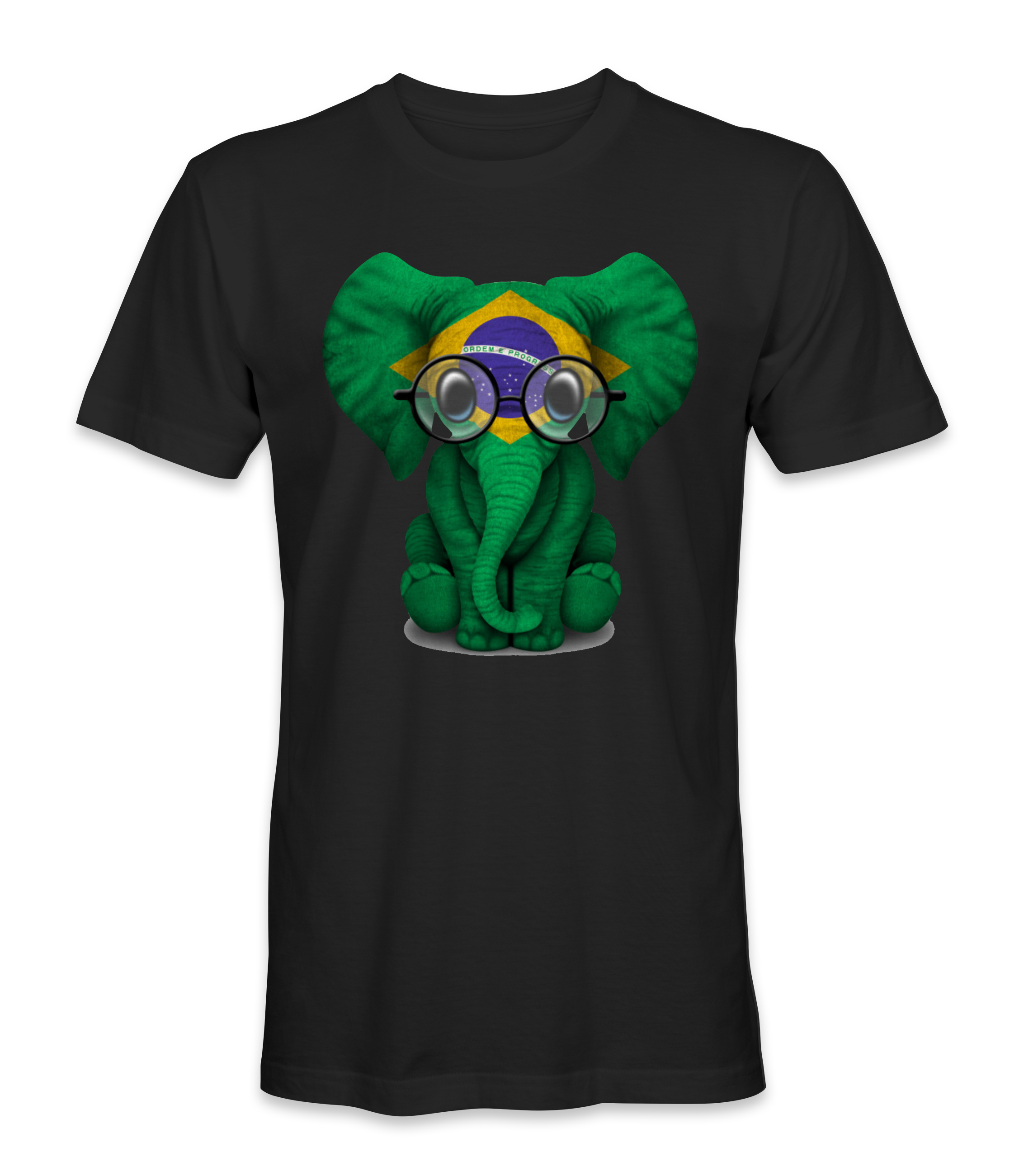 Brazil Country Flag On An Elephant T-Shirt