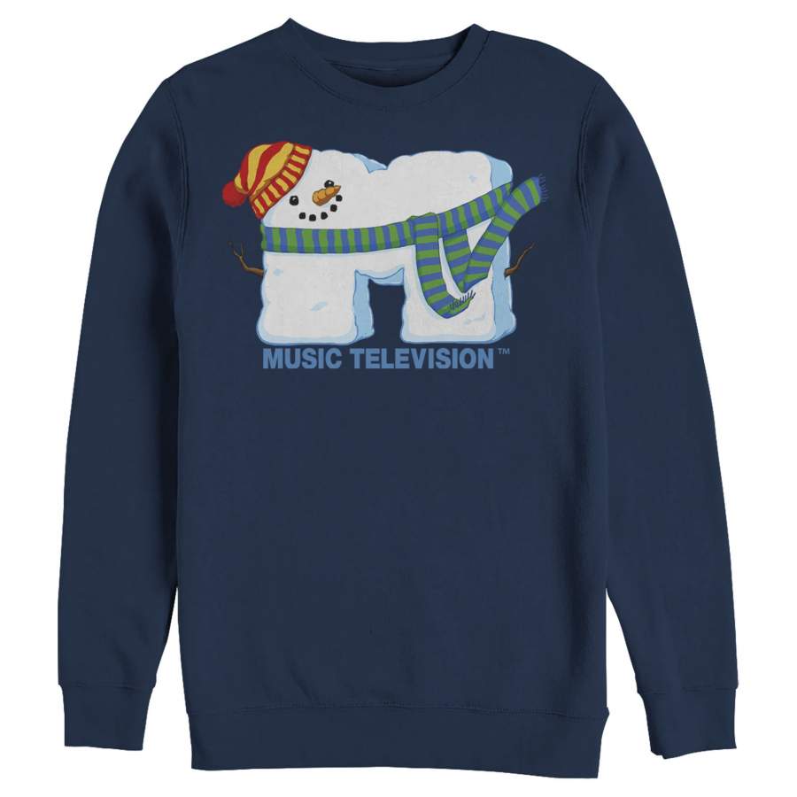 MTV Men’s Christmas Snowman Logo  Sweatshirt