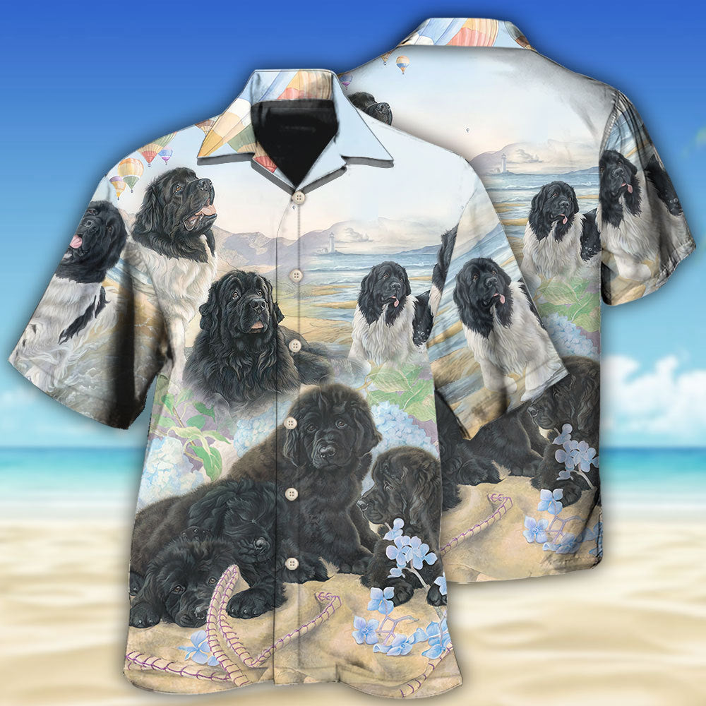 Newfoundland Dog Floral Lover Hawaii Shirt Ha64241