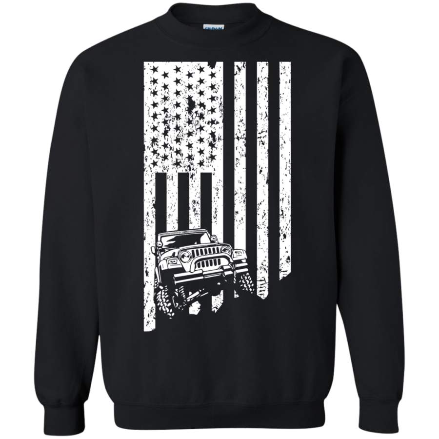 AGR jeep american flag T-shirt, thrill their Jeeps Crewneck Pullover Sweatshirt