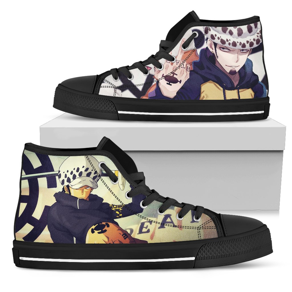 One Piece Sneakers Trafalgar D. Water Law High Top Shoes Cool Gift