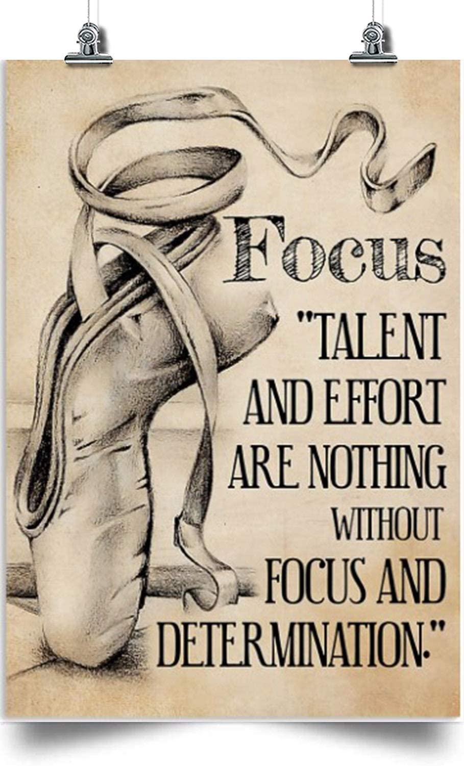 Ballet Vertical Poster-Focus And Determination-Home Decoration Poster, Wall Poster, Home And Room Decoration, Gifts For Friends And Relatives, Souvenirs.