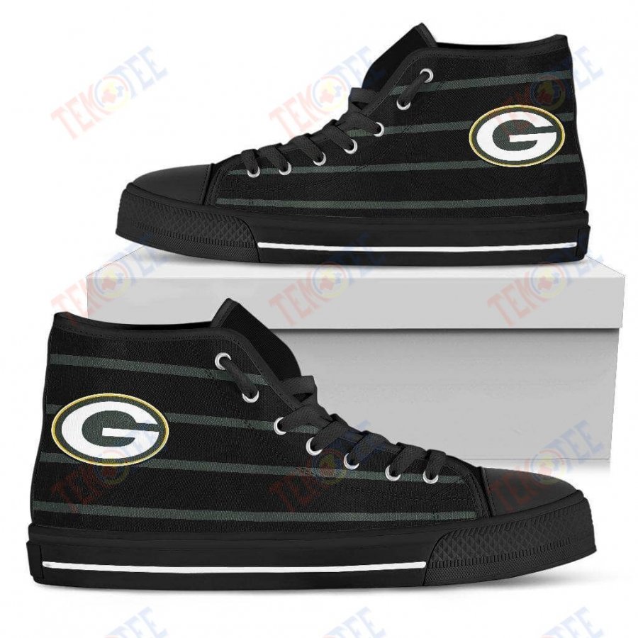 Mens Womens Circle Green Bay Packers High Top Shoes Edge Straight Perfect Shoes Custom Shoes TMT886