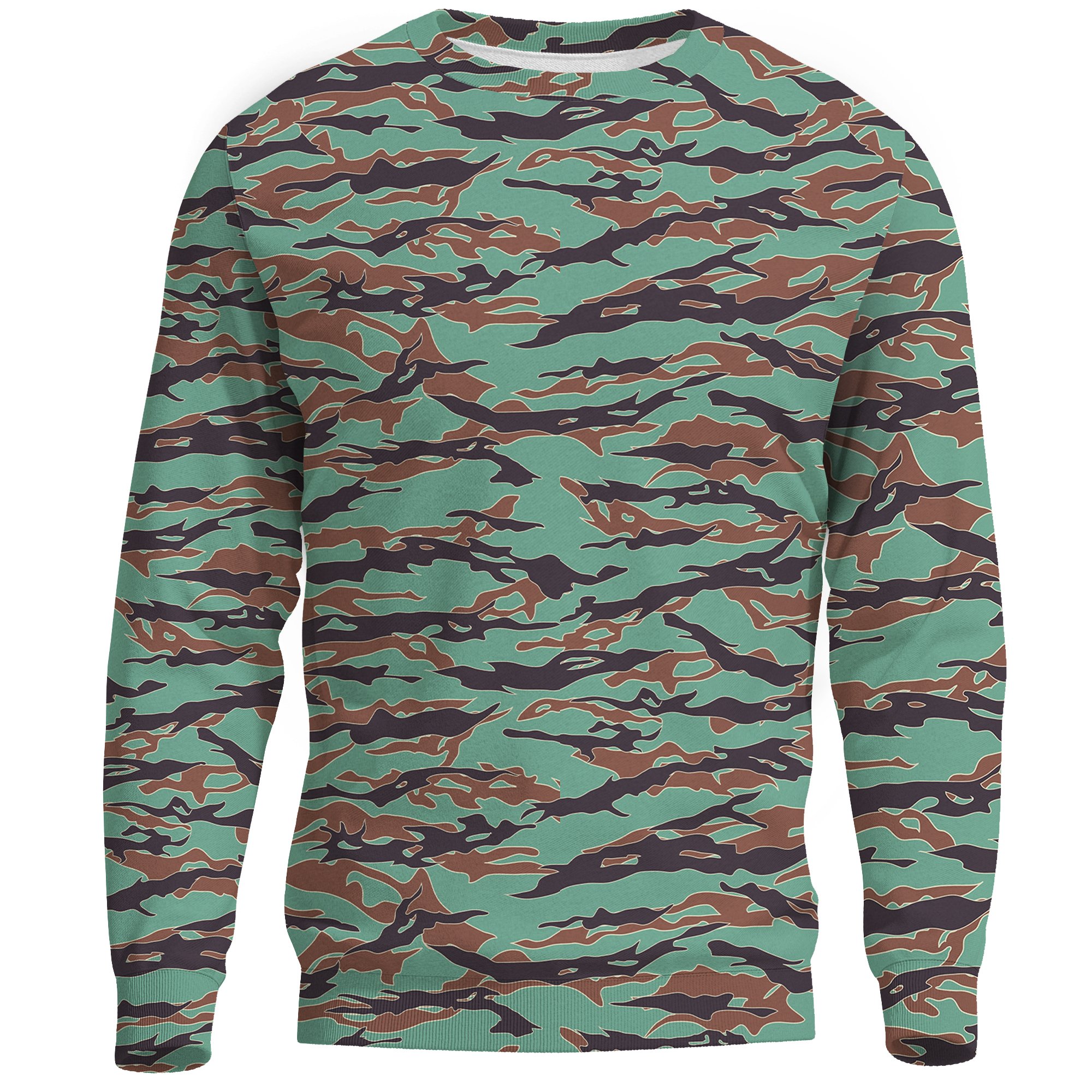 Army Guyana Tiger Stripe Camouflage Seamless Sweatshirt A27 