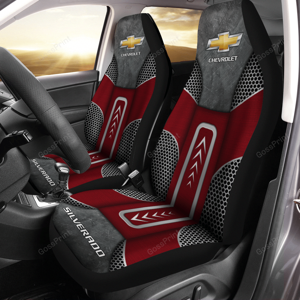 Chevrolet Silverado Car Seat Cover (Set Of 2) Ver10 (Red)