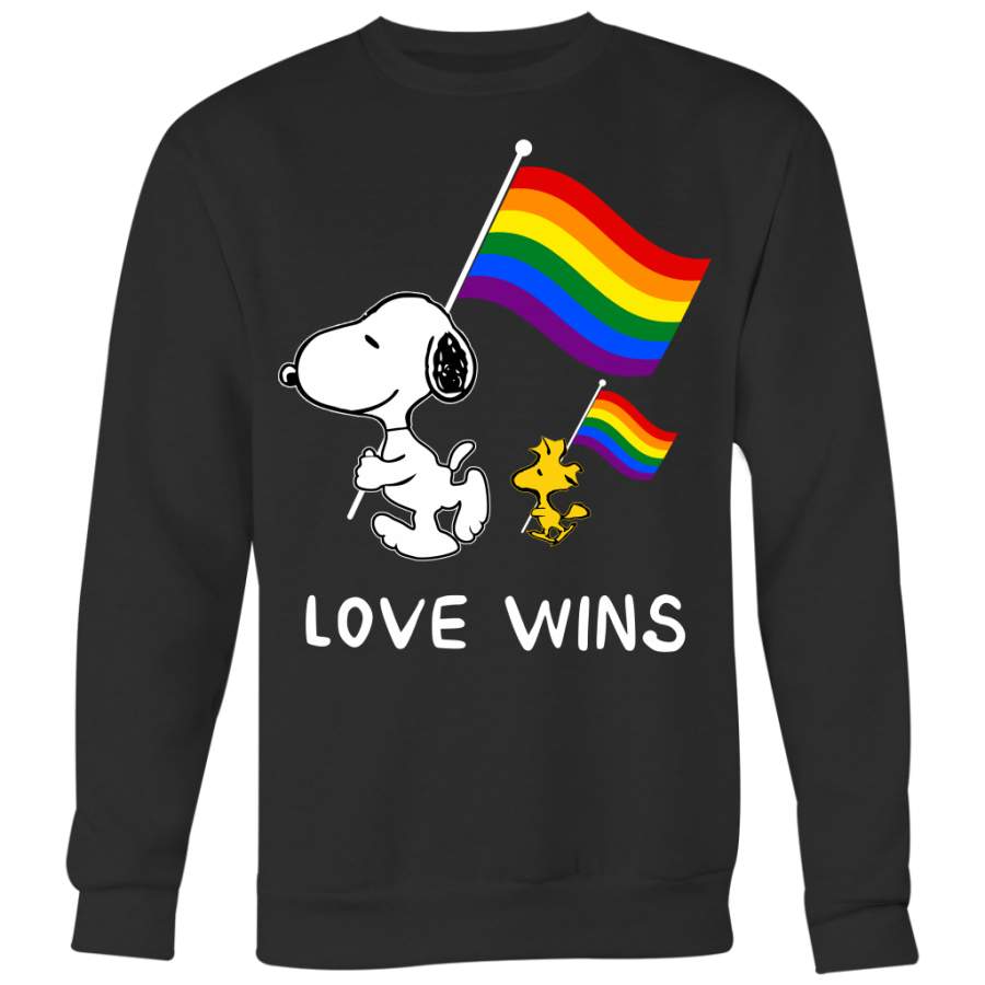 Love Wins Snoopy Woodstock Peanuts Shirt, Lgbt Shirt, Gay Pride Shirt New Fashion