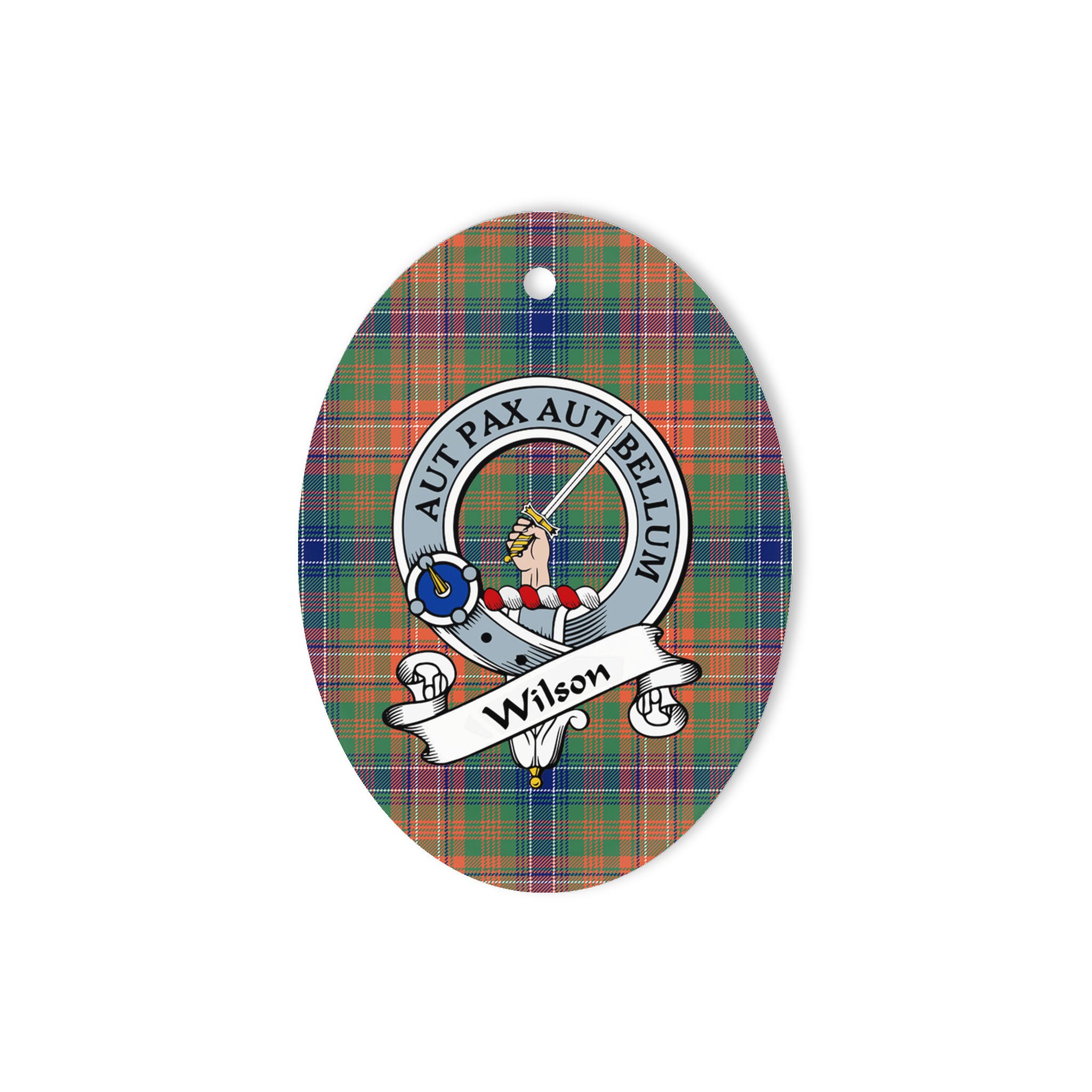 Wilson Scottish Clan Badge Plaid Ornament Gift. Christmas Tree Ornament Wilson Clan Tartan Ornament Great Christmas Ornaments Gift Oval Ornament