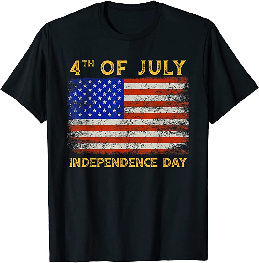 American Flags Happy 4th of July Independence Day Vintage T-Shirt