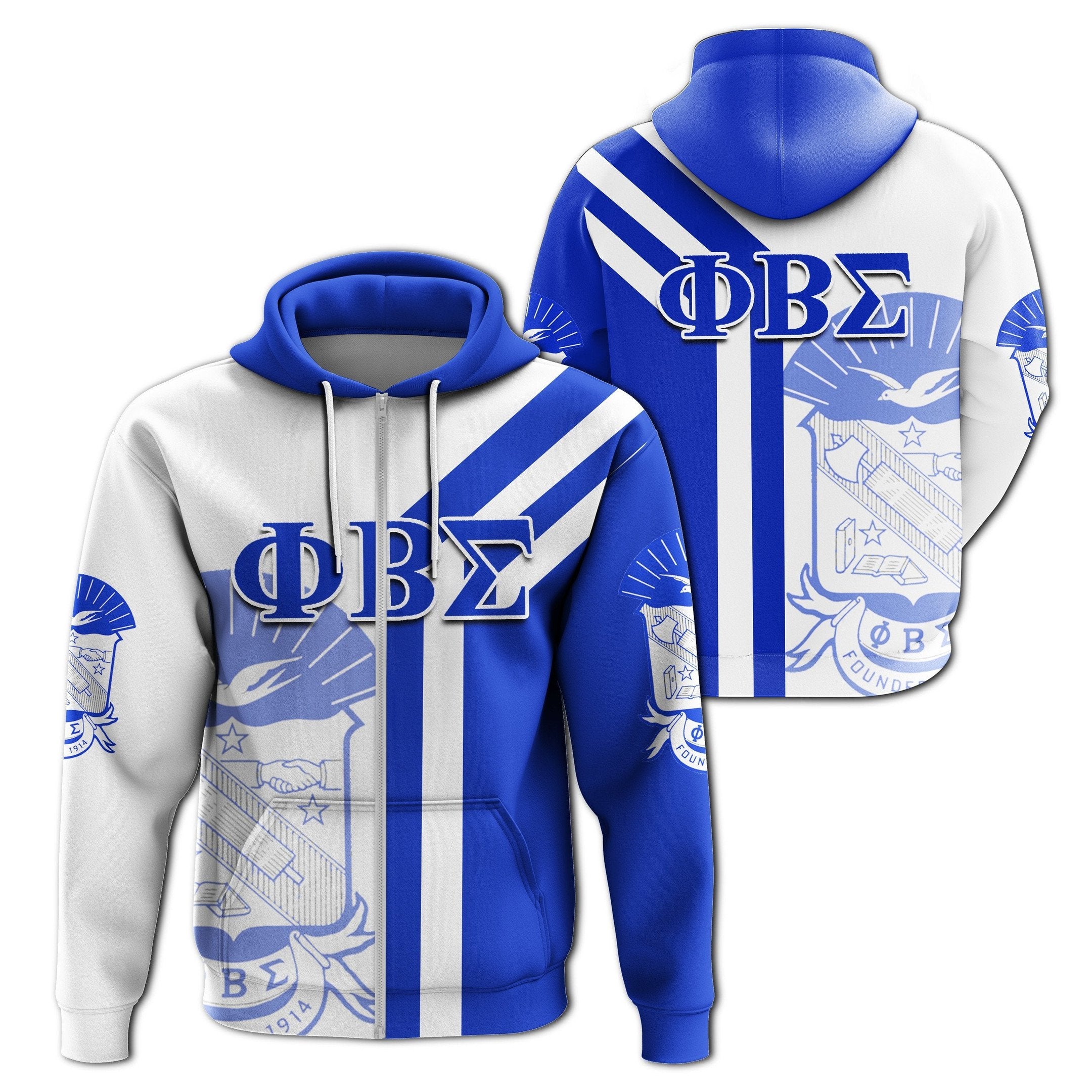 Fraternity Hoodie – Phi Beta Sigma Zip Hoodie – – BRANDAX