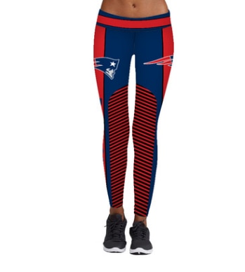 New England Patriots Red/Blue High Waist Team Leggings