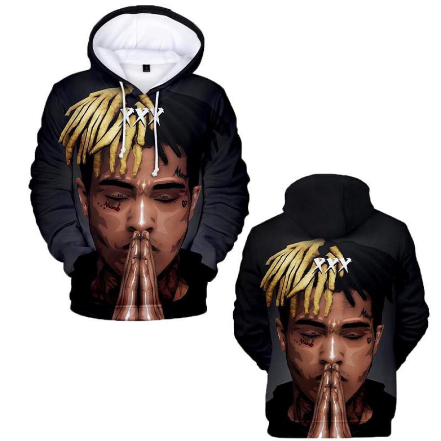 Xxxtentacion Printed Long Sleeve Pullover Hoodie