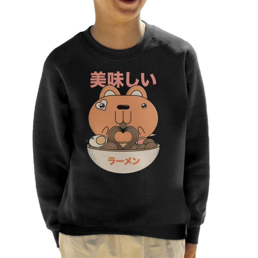 Tasty Ramen Rabbit Kid’s Sweatshirt