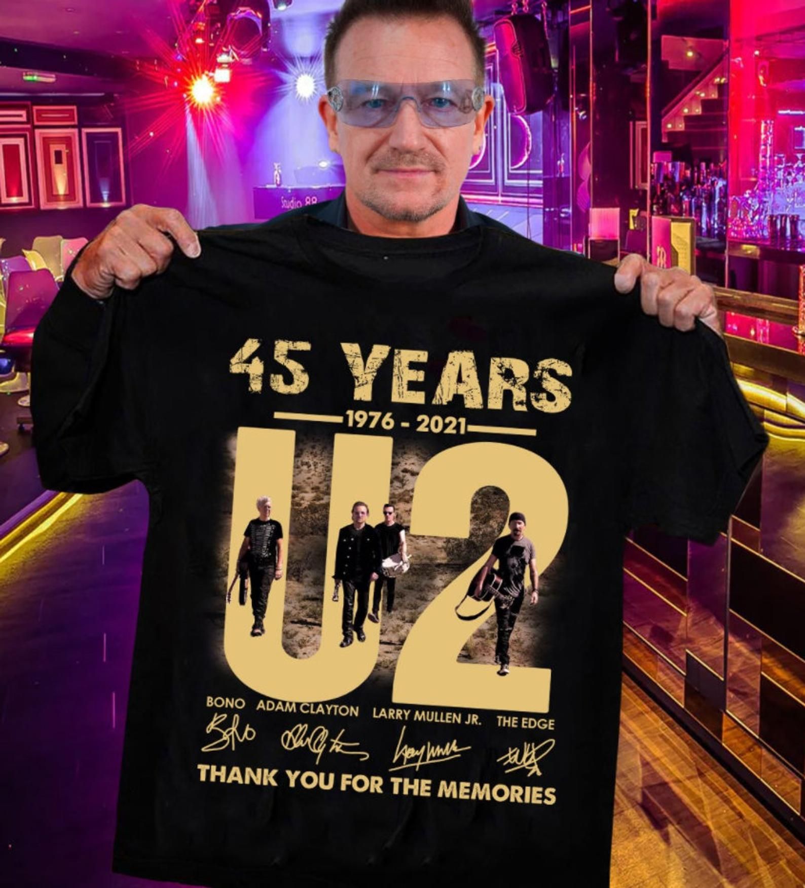 45 Year 1976-2021 U2 Thank You For The Memories Unisex Shirt U2 45Th Anniversary Shirt U2 Rock Band Shirt Trending Shirt Gift For Fan