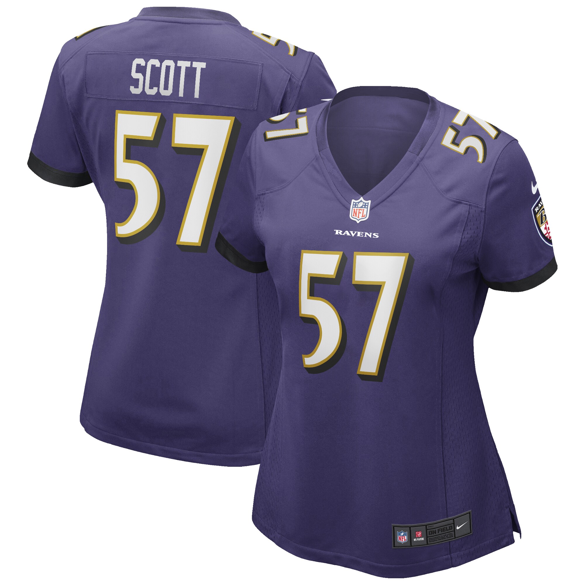 Bart Scott Baltimore Ravens Women's Game Retired Player Jersey – Purple