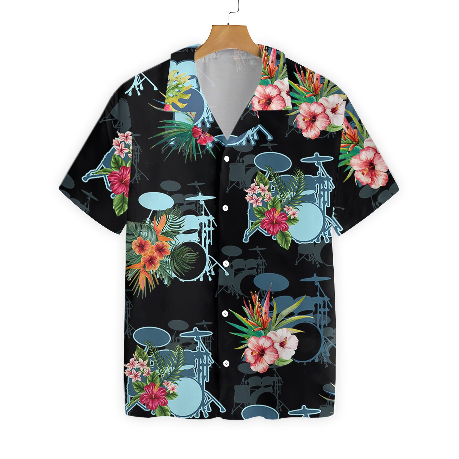 Musical Instrument Drums 1308 Hawaii Shirt Ha90040