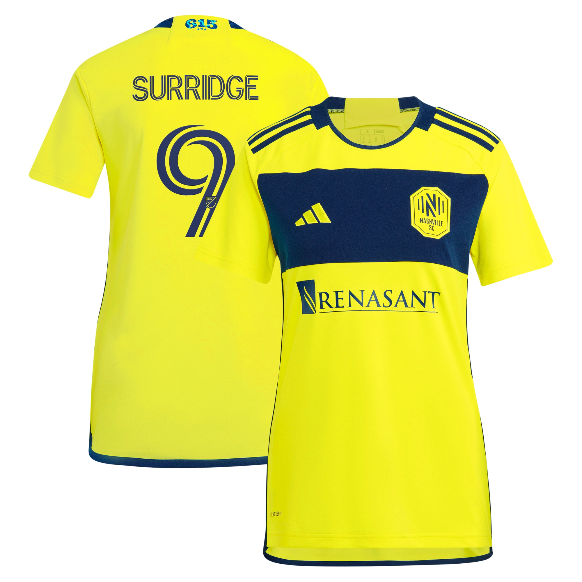 Sam Surridge Nashville SC Women's 2024 The 615 Kit Replica Player Jersey – Yellow