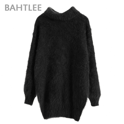 BAHTLEE Winter Women’s Angora Jumper Turtleneck Pullovers Knitting Sweater Long Sleeve Keep Warm White alx