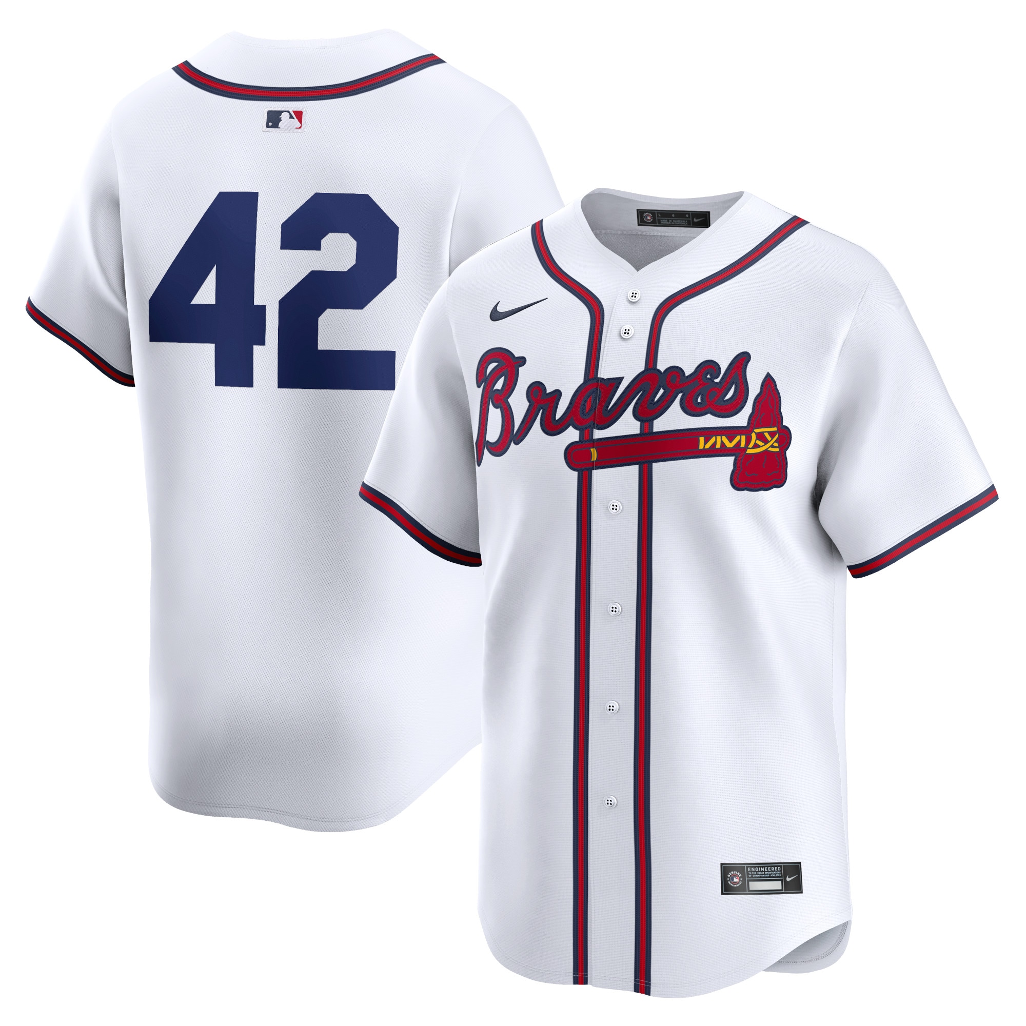 Atlanta Braves 2024 Jackie Robinson Day Home Limited Jersey  White