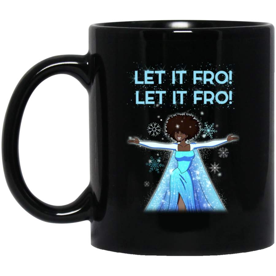 African American Coffee Mug Let It Fro Merry Christmas 11oz – 15oz Black Mug