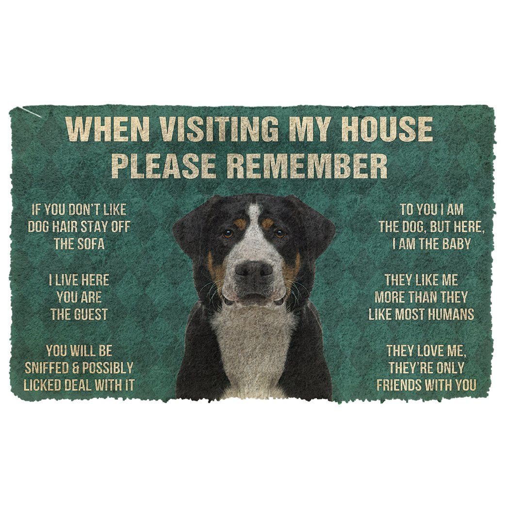 Gearhumans  GearHuman 3D Please Remember Greater Swiss Mountain Dogs House Rules Doormat