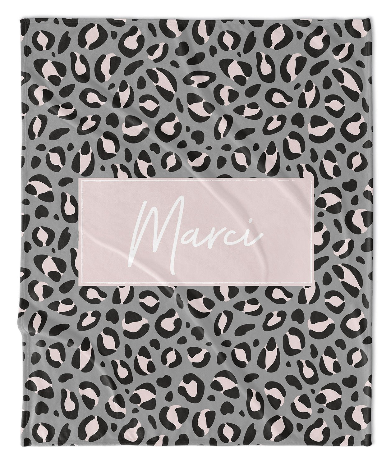 ANIMAL PRINT MODERN PERSONALIZED BLANKET – GRAY