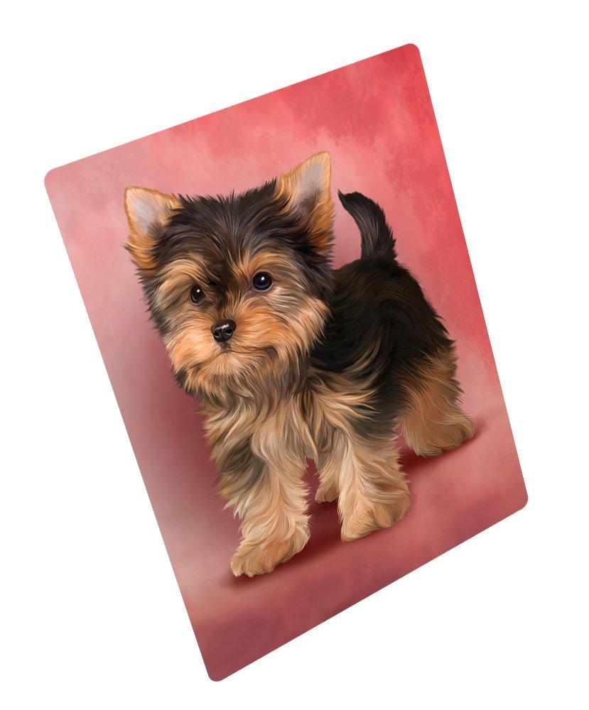 Yorkshire Terrier Puppy Dog Art Portrait Print Woven Throw Sherpa Plush Fleece Blanket