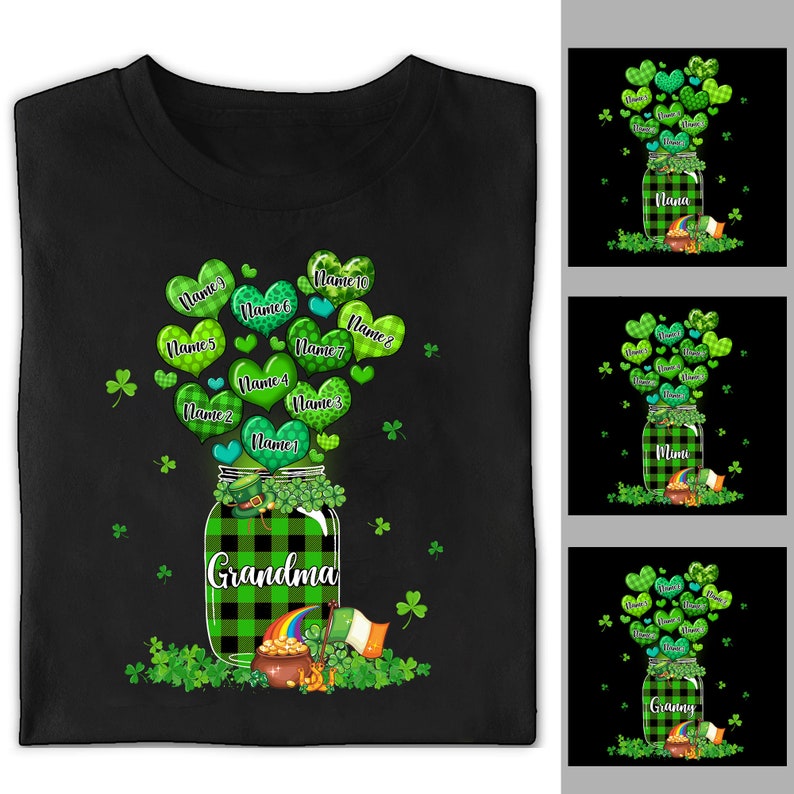 Personalized Grandma St. Patrick’S Day Shirt, Grandma Lucky Shirt, Mom Mimi Gift, St Patricks Day Shirt Funny, Custom Grandma Shirts