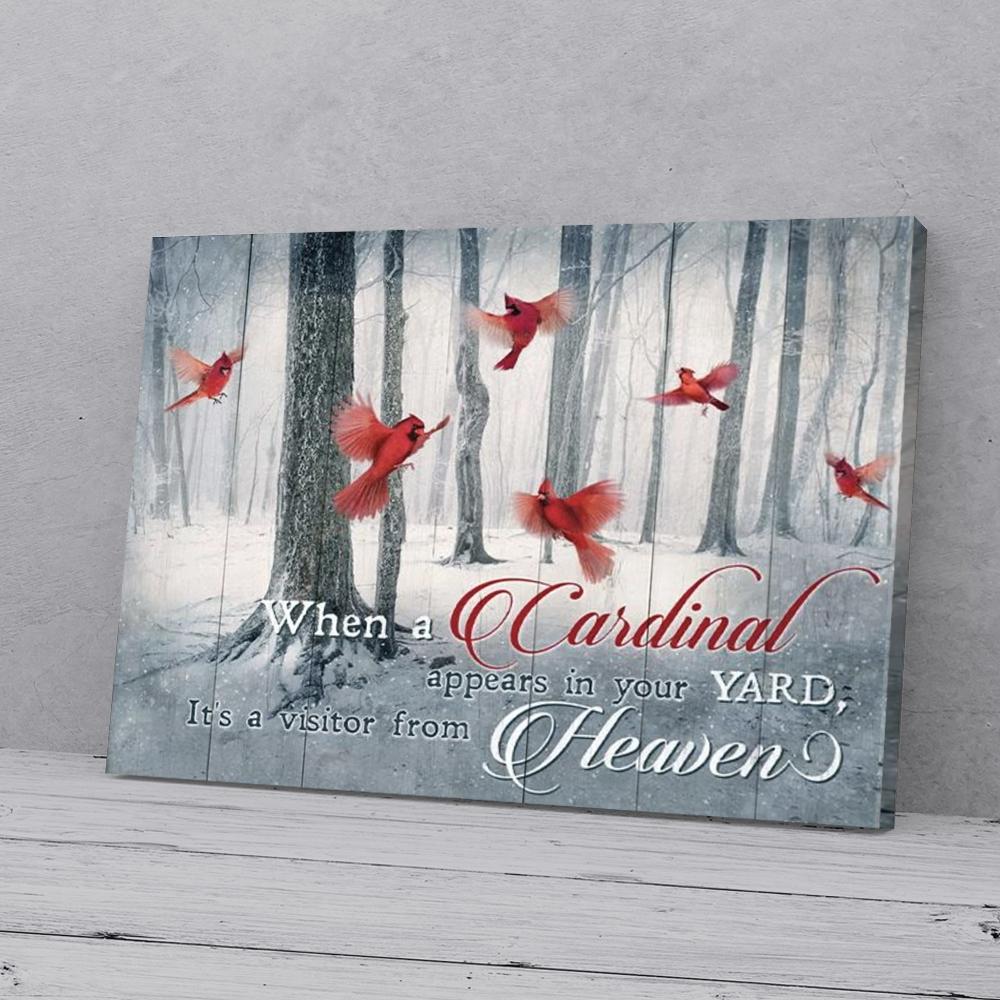 Canvas Artwork When A Cardinal Merry Christmas Winter Wall Art Canvas Home Decor Canvas