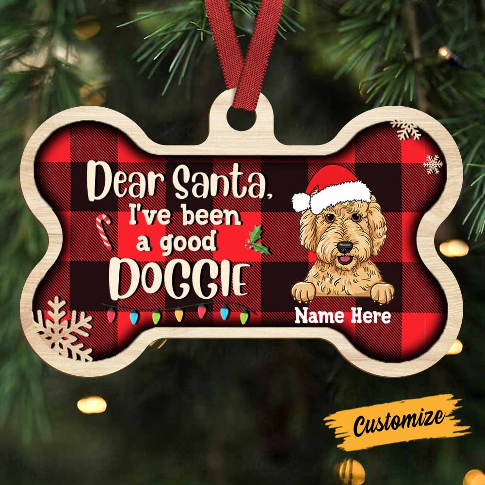 Personalized Dog Christmas Good Doggie Bone Ornament Ob263 30O58