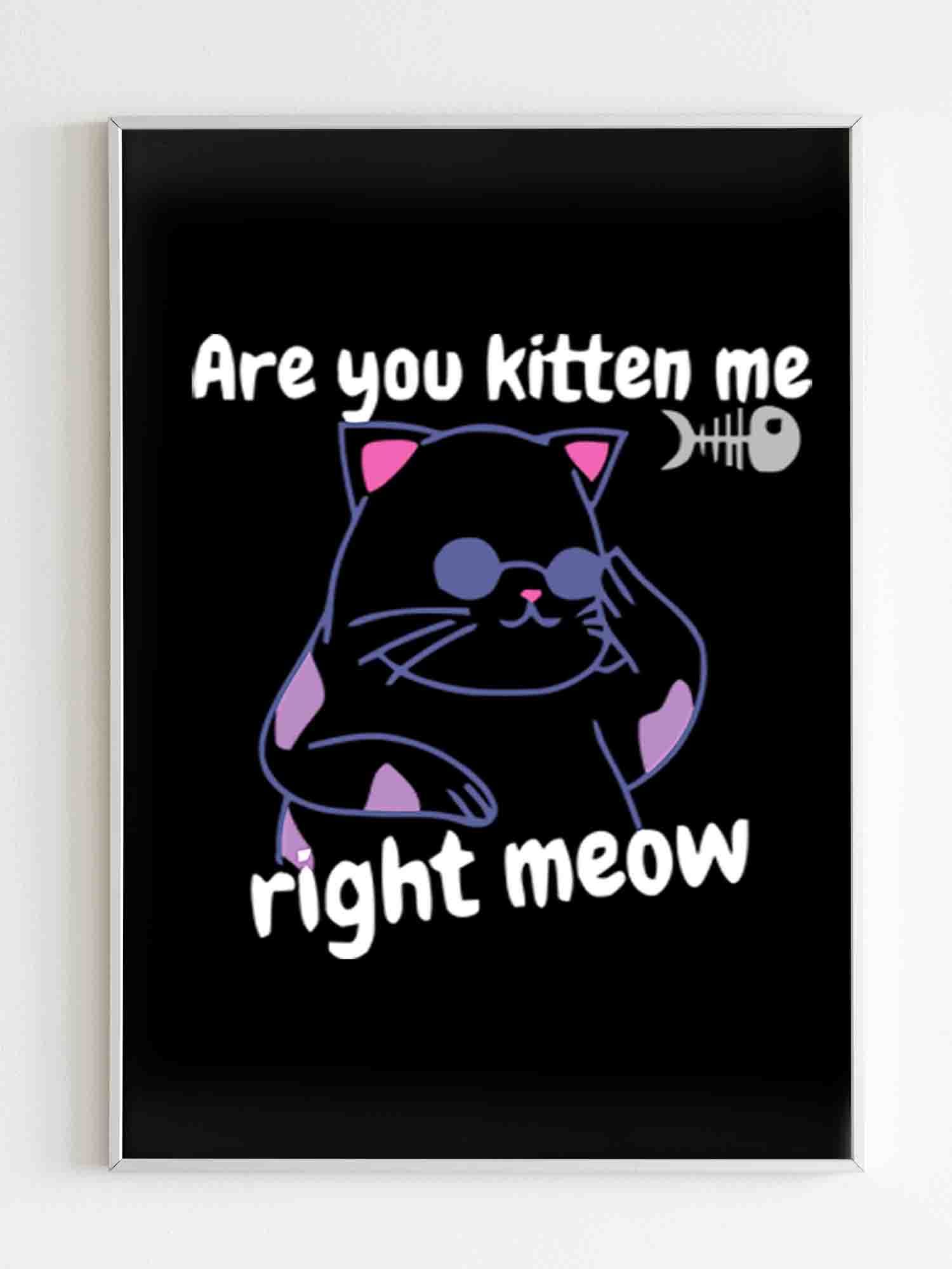 Are You Kitten Me Right Meow Join Poster