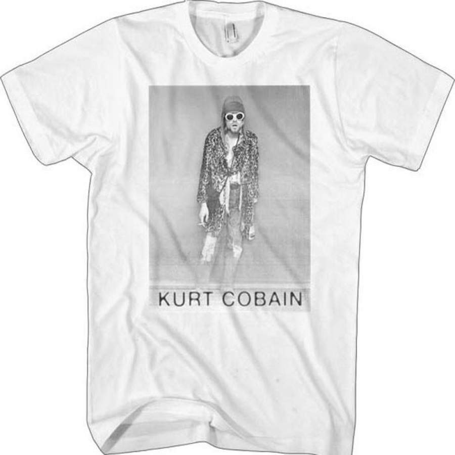 Nirvana-Kurt Cobain-Leopard-White t-shirt