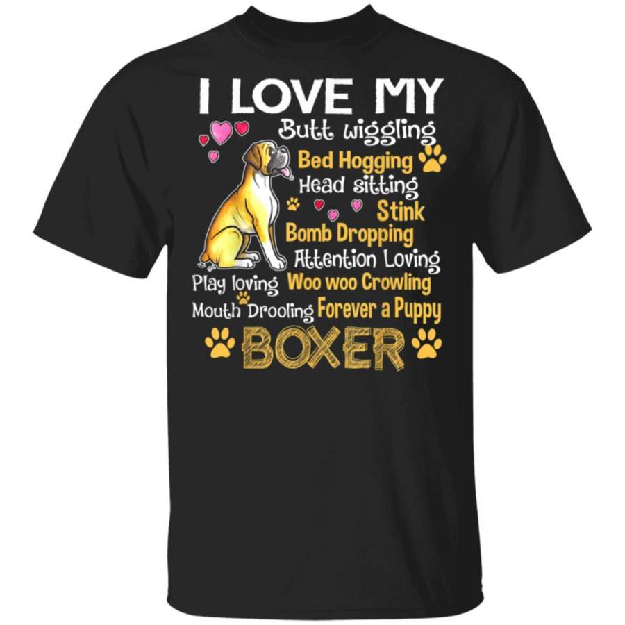 Novelty Dog Lovers I Love My Forever Puppy Boxer Gift unisex T-shirt full size