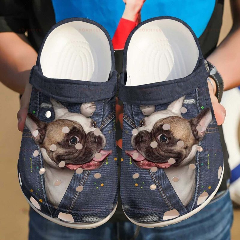 Boston Terrier In Pocket Fashion Gift For Lover Rubber clog Shoes Comfy Footwear