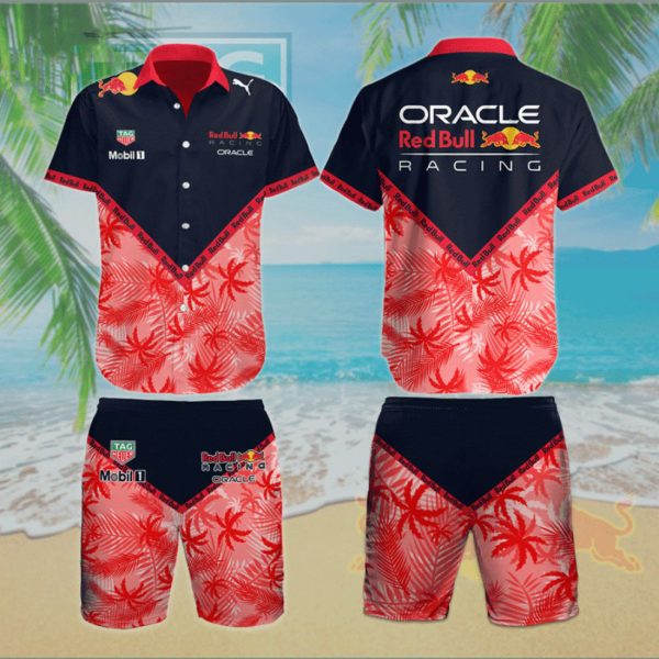 Oracle Red Bull Racing Team Hawaii Shirt Beach Shorts Set Clothing Clothes For Men Ht