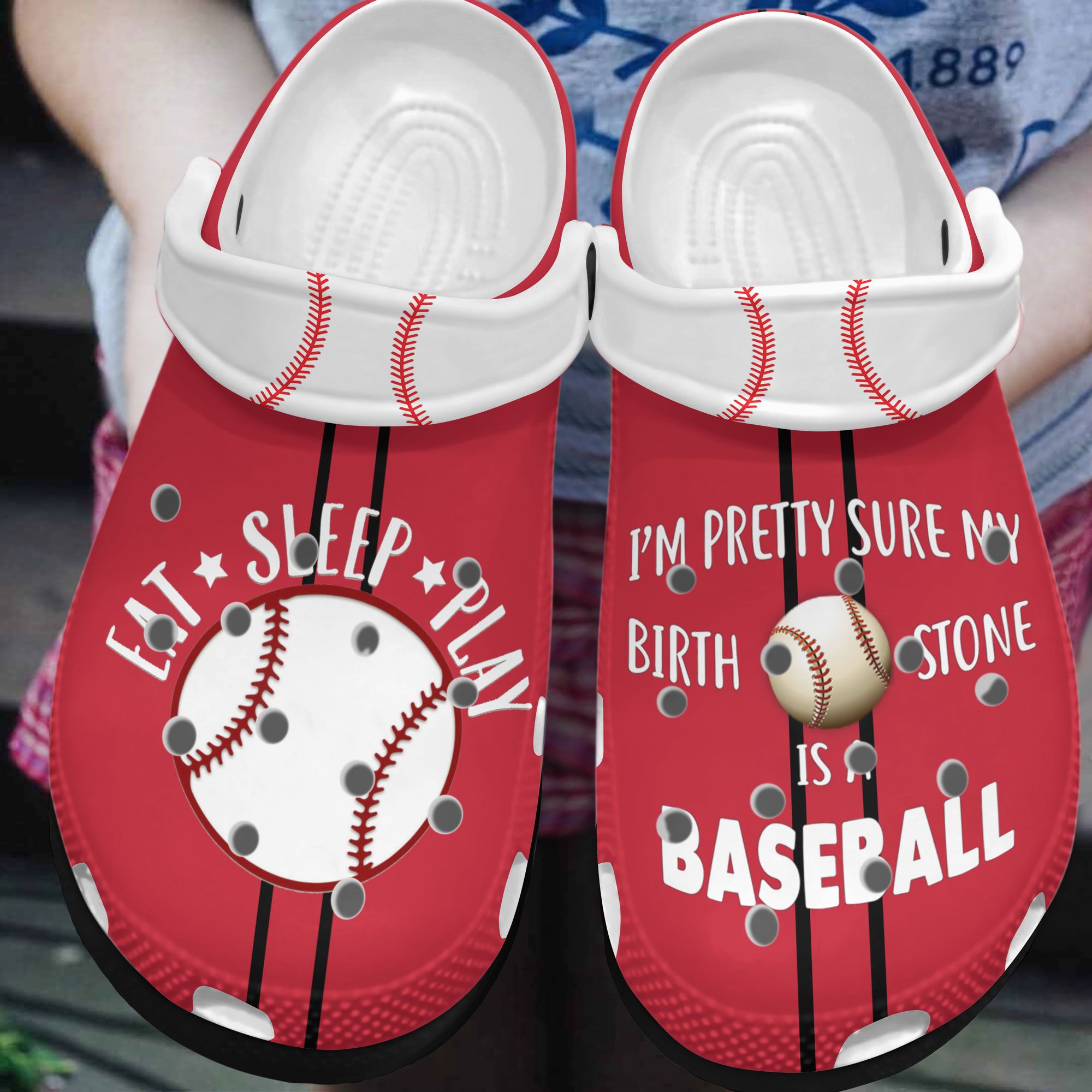 Baseball Crocband Clog Eat Sleep Play Baseball QT7