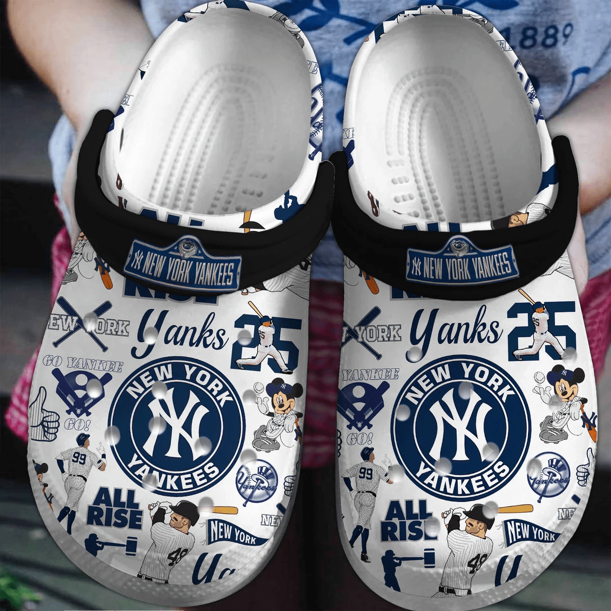 New York Yankees Baseball team MLB Sport Crocs Clogs Crocband Shoes Comfortable For Men Women and Kids