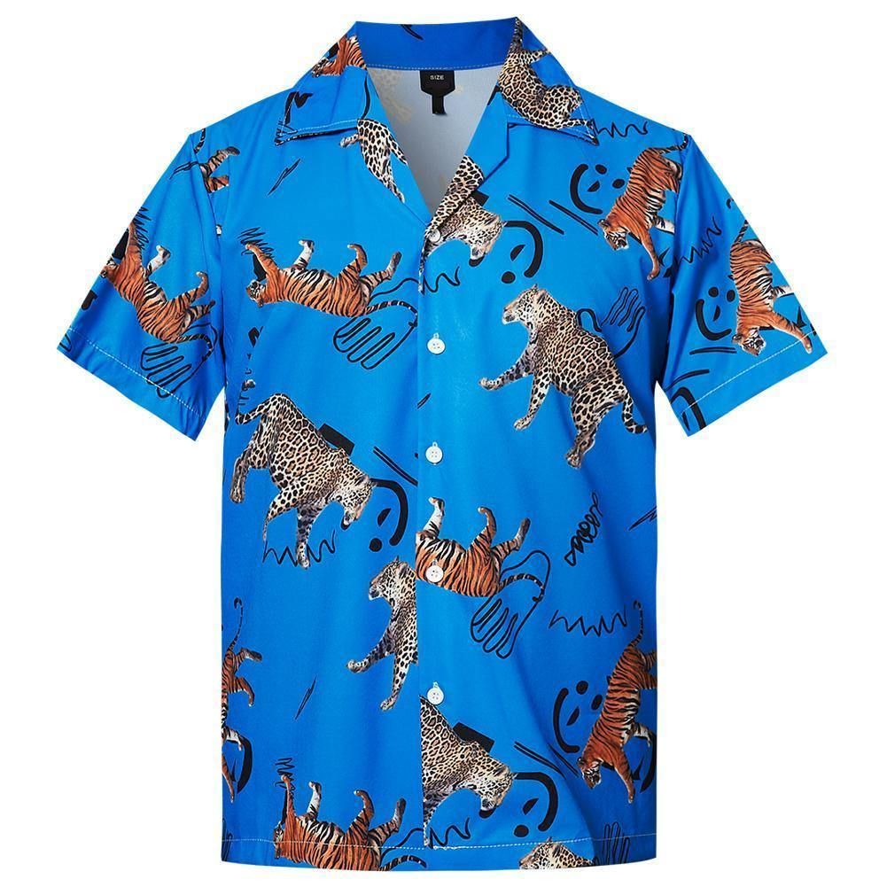 Discover Cool Mens Hawaii Shirt Leopard Tiger Printing Ha38477