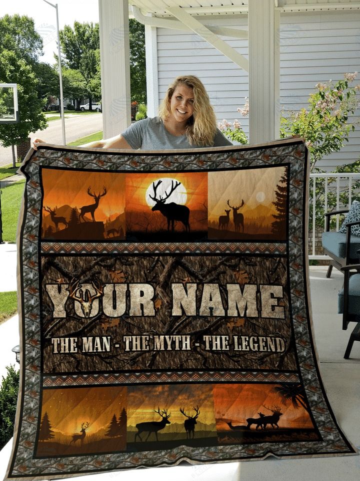 27THHHT-LOVE HUNTING PERSONALIZE CUSTOM NAME QUILT