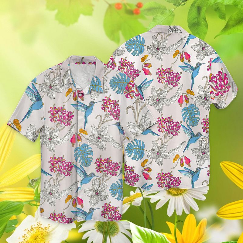 Wildflowers And Hummingbird Full Print Hawaii Shirt Ha33129