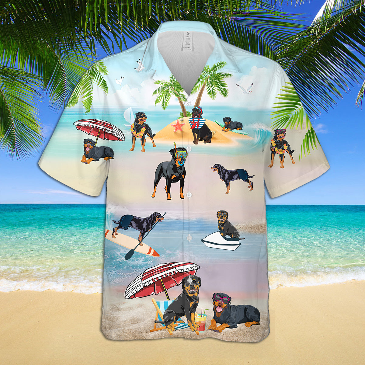 Rottweilers At The Beach Hawaii Shirt Ha64958