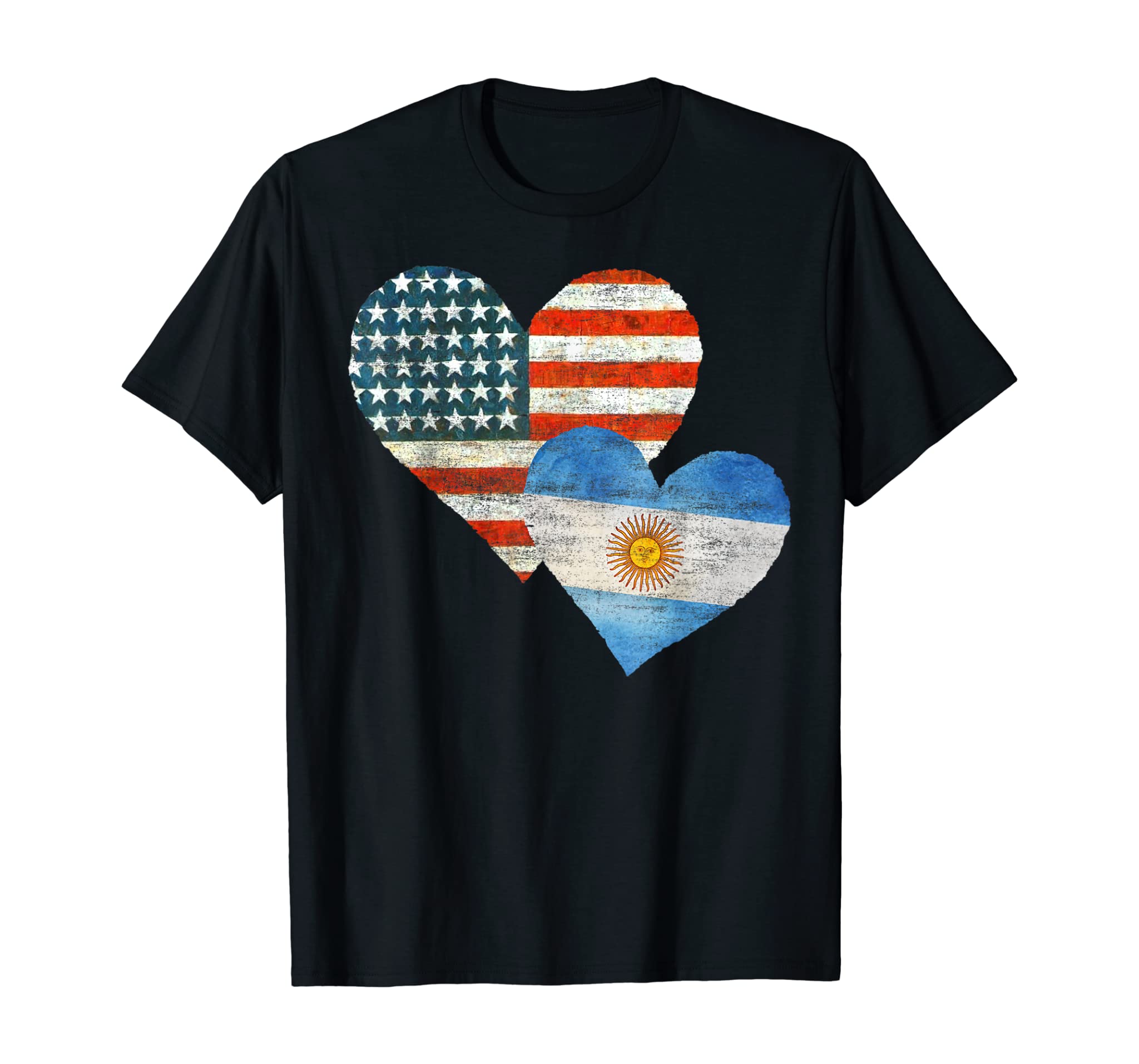 Argentina Americans USA Flag Colors Heart Love Gift T-Shirt