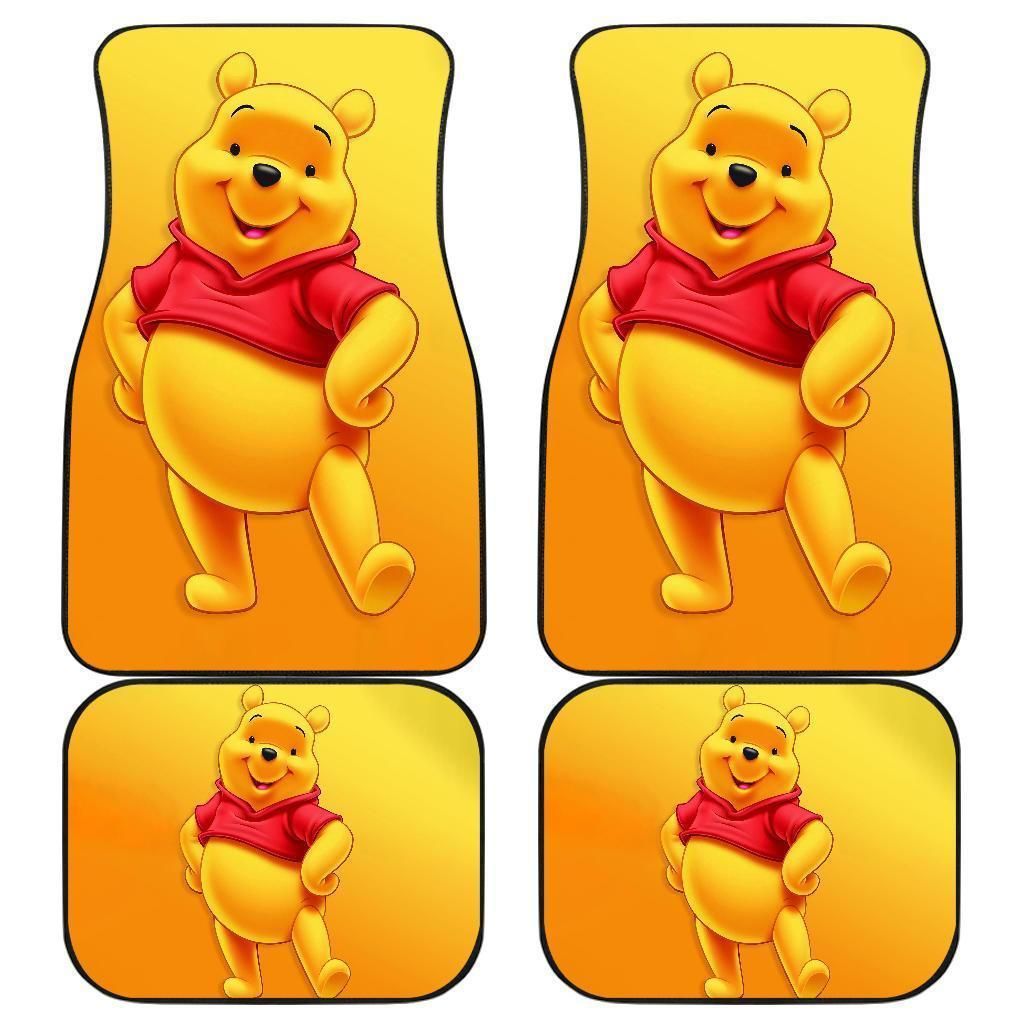 Pooh Model In Yellow Theme Car Floor Mats Personalized Car Seat Floor Mat Custom Print