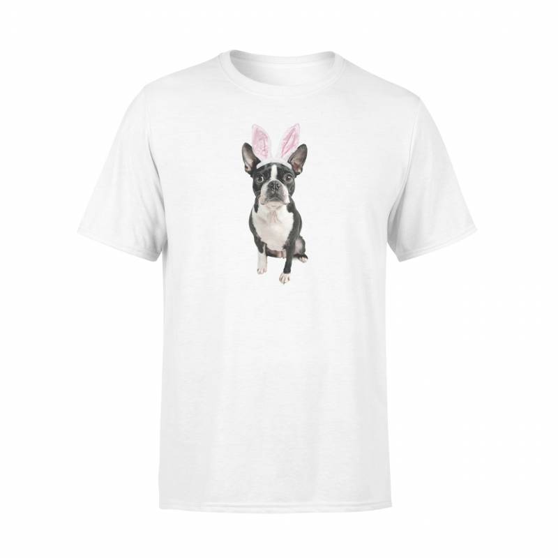 Boston Terrier Wearing Easter Bunny Ears Dog T Shirt