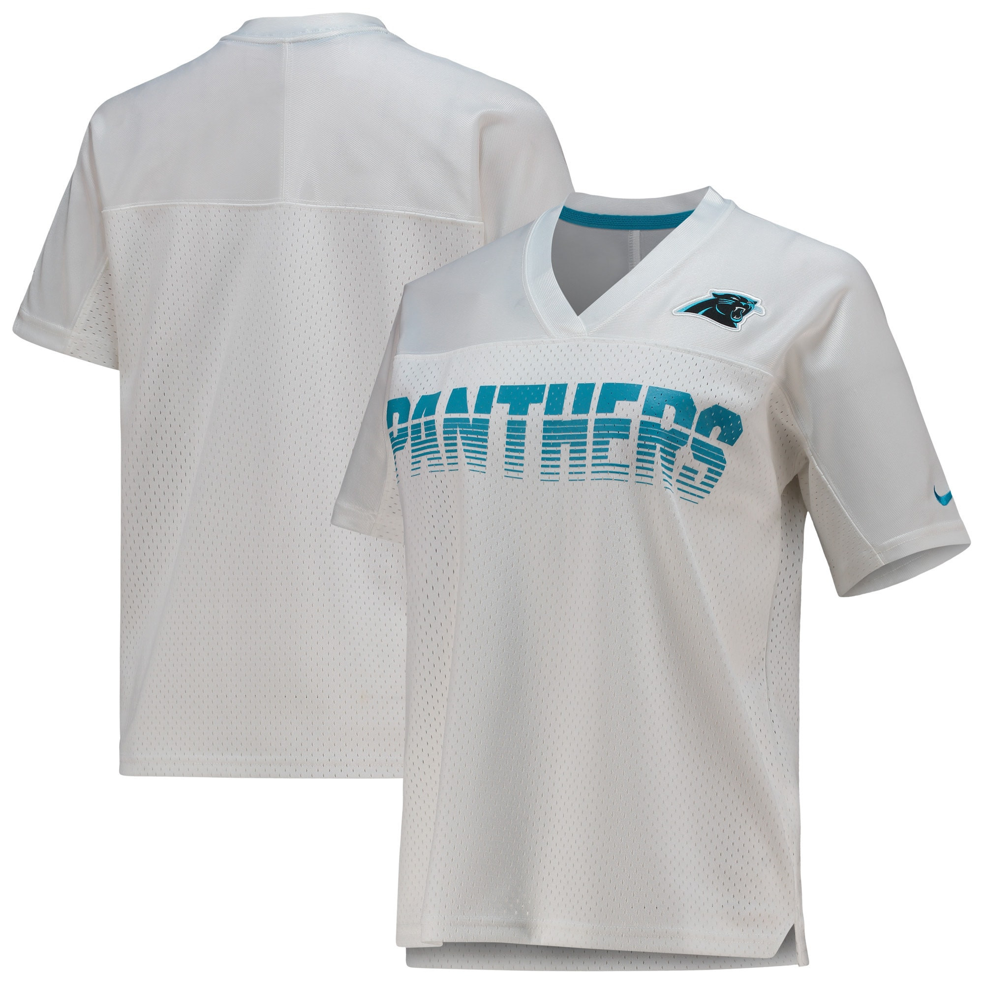 Carolina Panthers Womens Fan Replica Jersey – White NFL