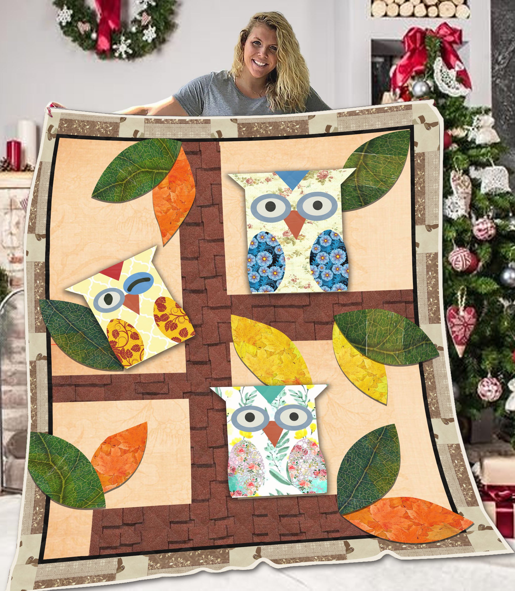 Viticstore™ Animal Owl House Roof Soft Cotton All Size Quilt, best gift for family