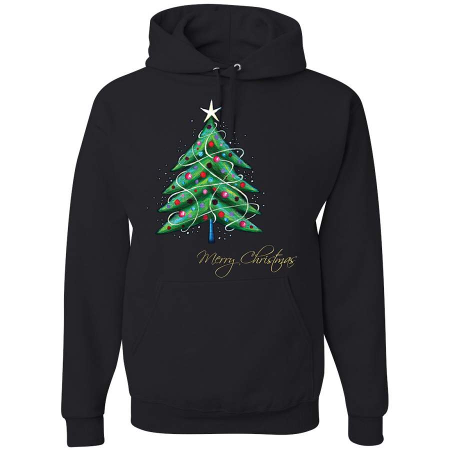 Merry Christmas Tree Christmas Unisex Graphic Hoodie Sweatshirt