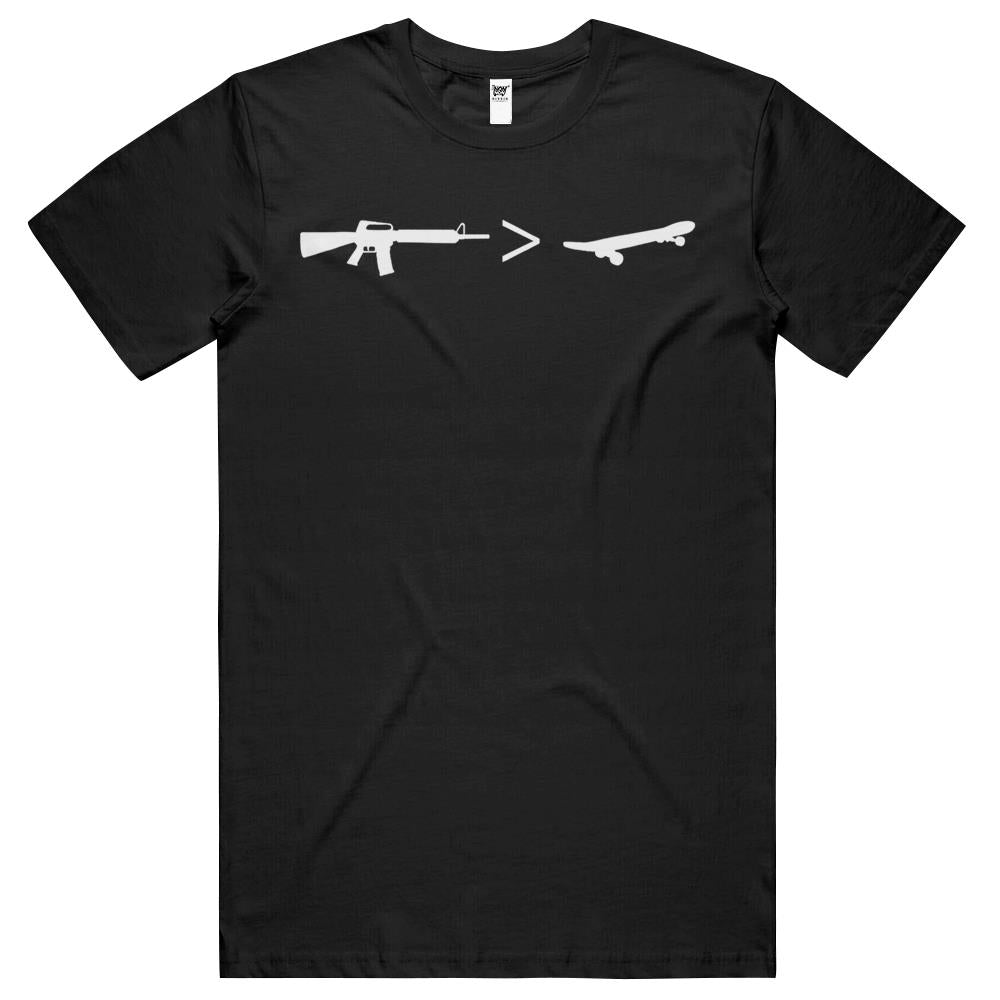 Guns Over Skateboards Freedom Self Defense T Shirts